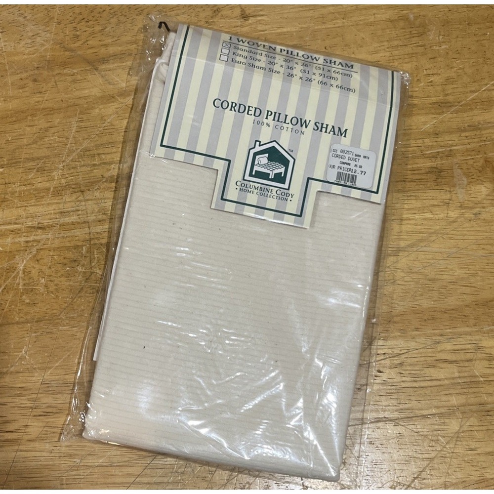 Columbine Cody Home Collection Corded‎ Standard Pillow Sham Natural
